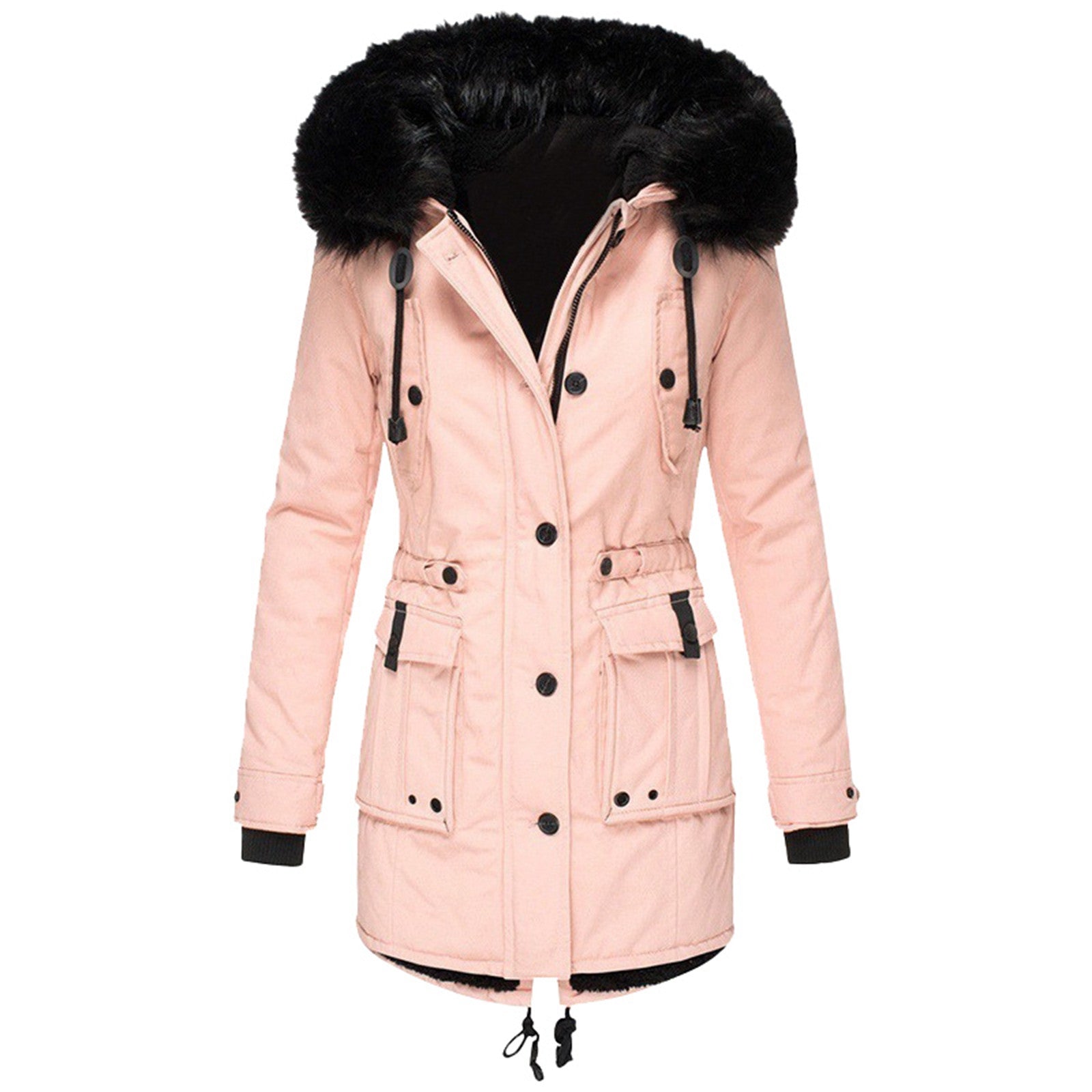 Warme Damen Winterjacke Parka Mit Kapuze