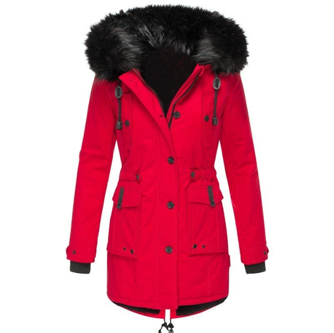 Warme Damen Winterjacke Parka Mit Kapuze