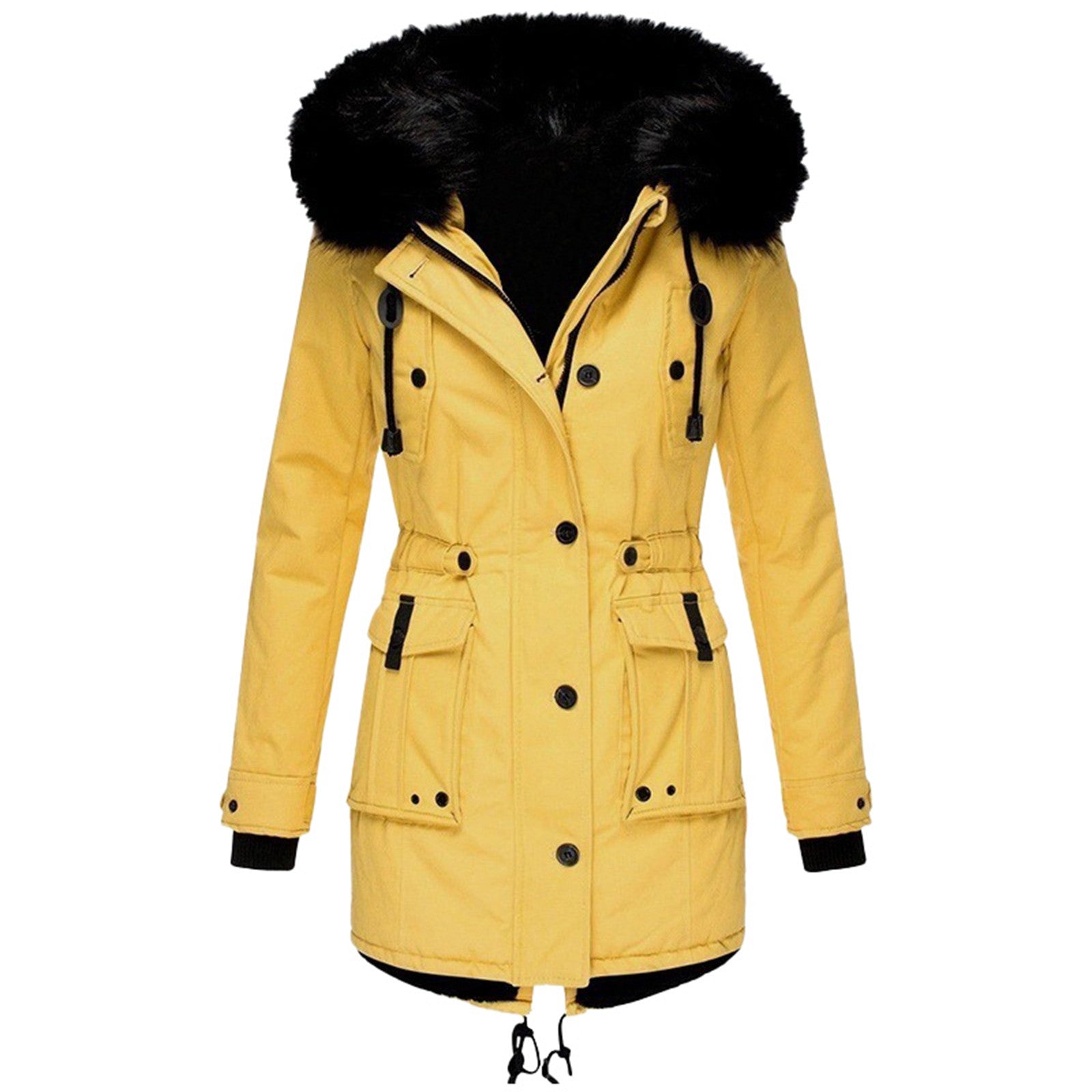 Warme Damen Winterjacke Parka Mit Kapuze