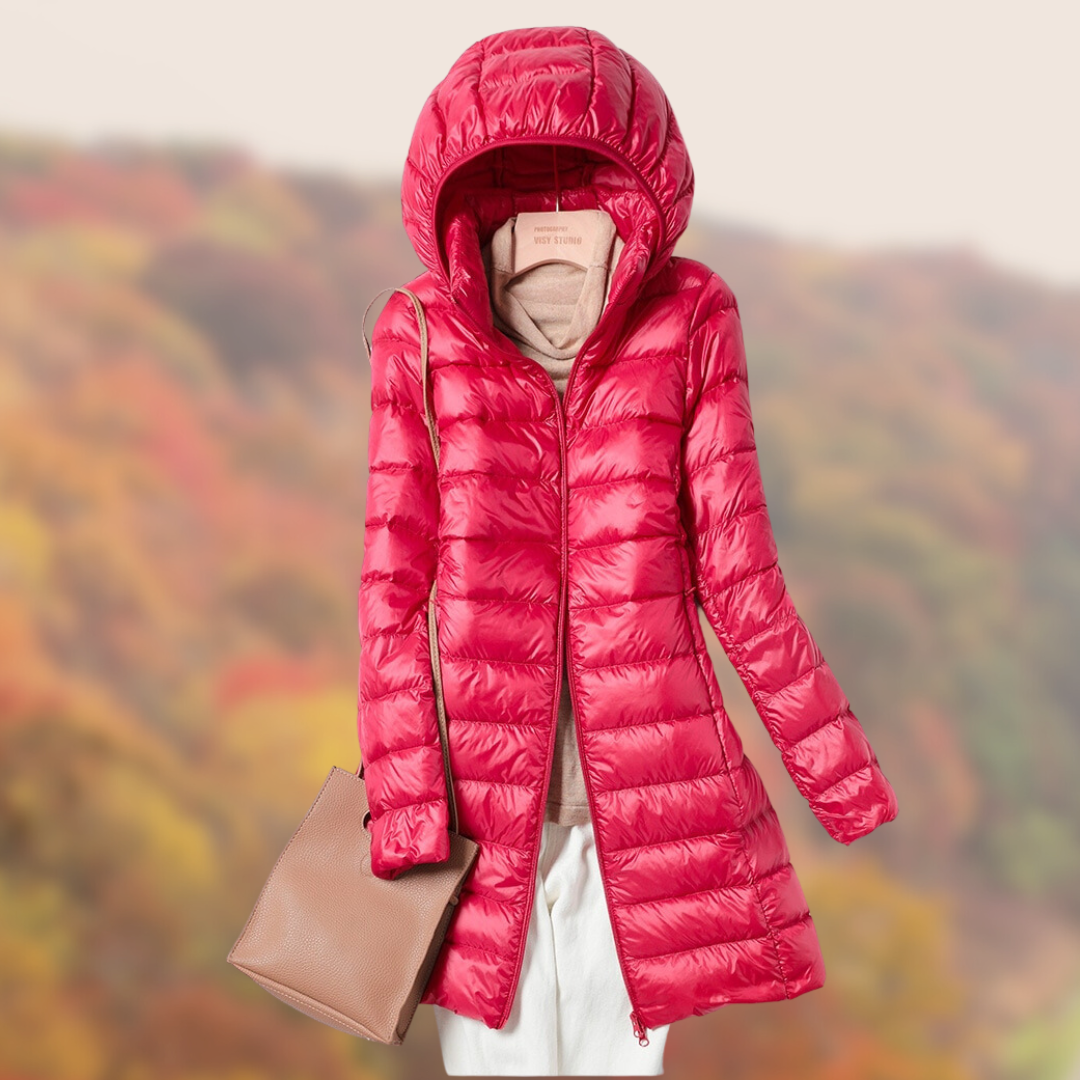 Warme Damen Steppejacke Mit Kapuze Und Taschen | Leichte