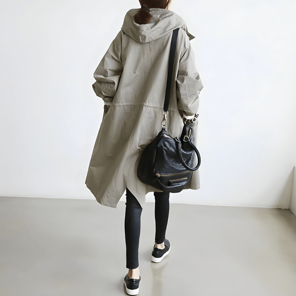 Regenjacke Damen Trenchcoat Mit Kapuze | Lang