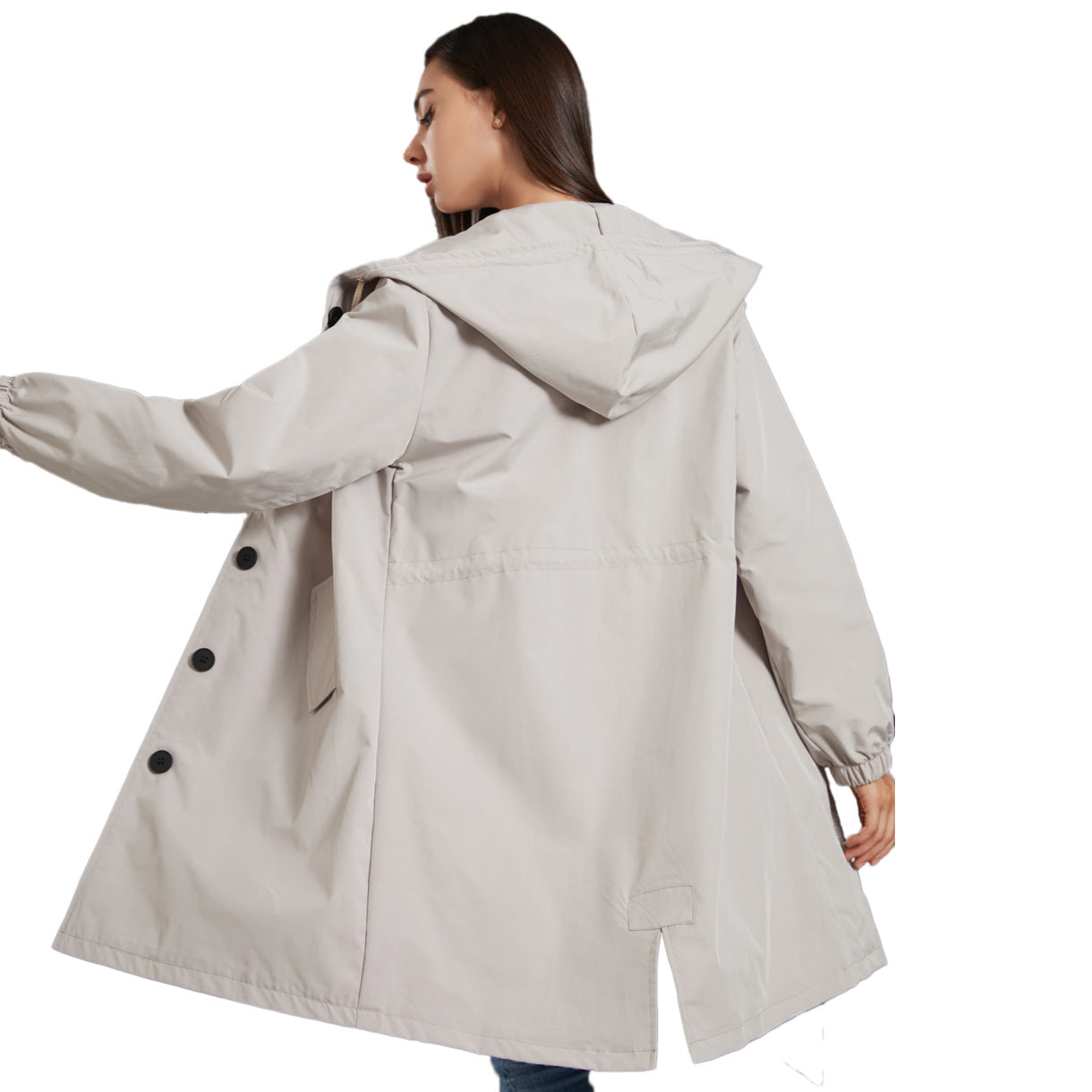 Regenjacke Damen Mantel Mit Kapuze | Lang