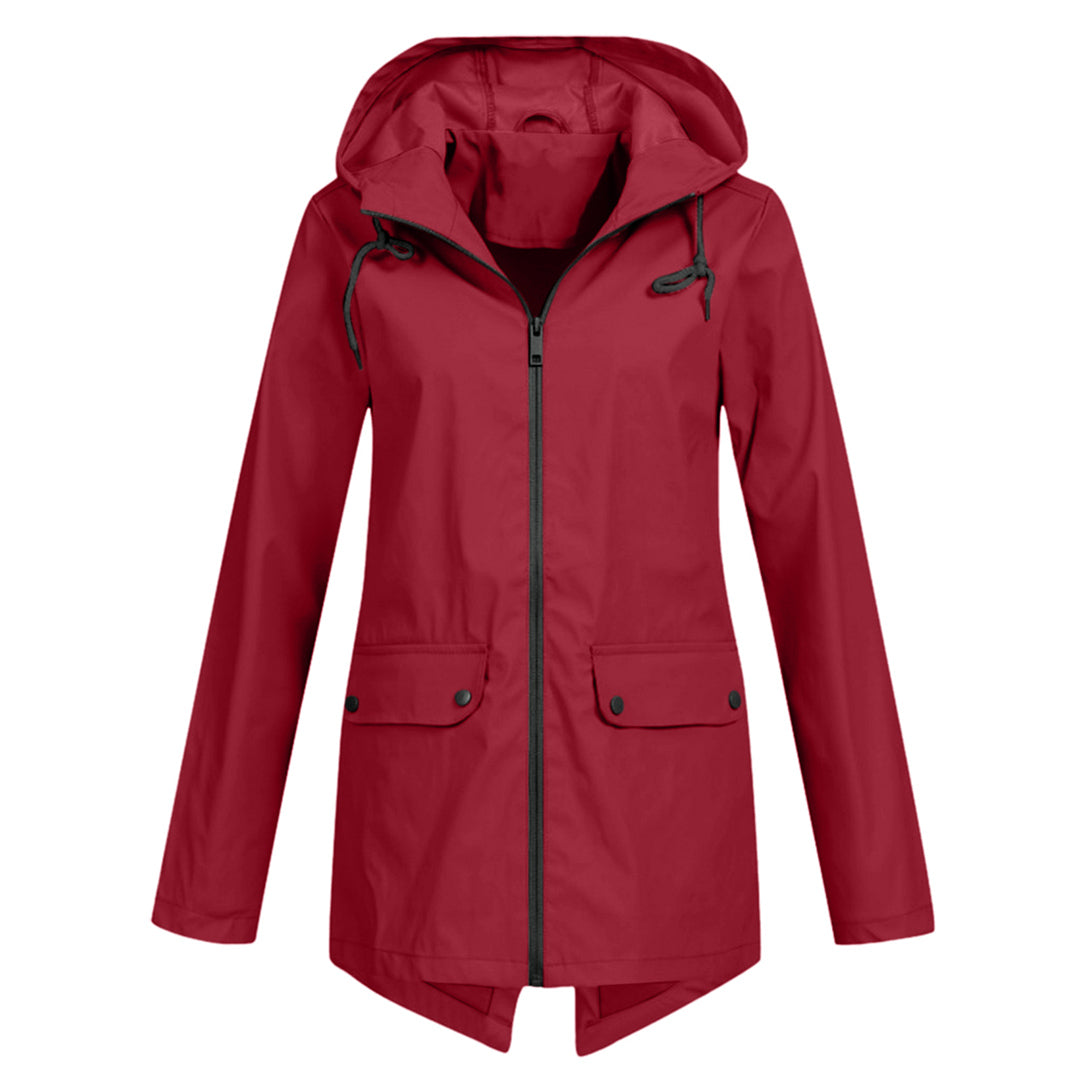 Regenjacke Damen Mit Kapuze Und Zipper | Leicht