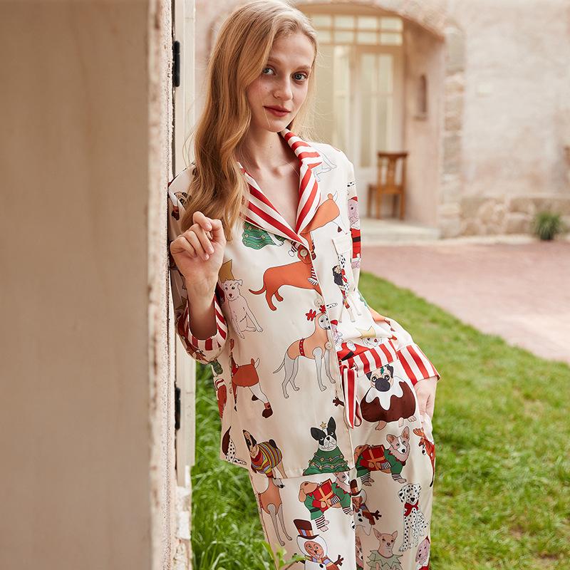 Weihnachtspyjama Damen Festlicher | Zweiteiler