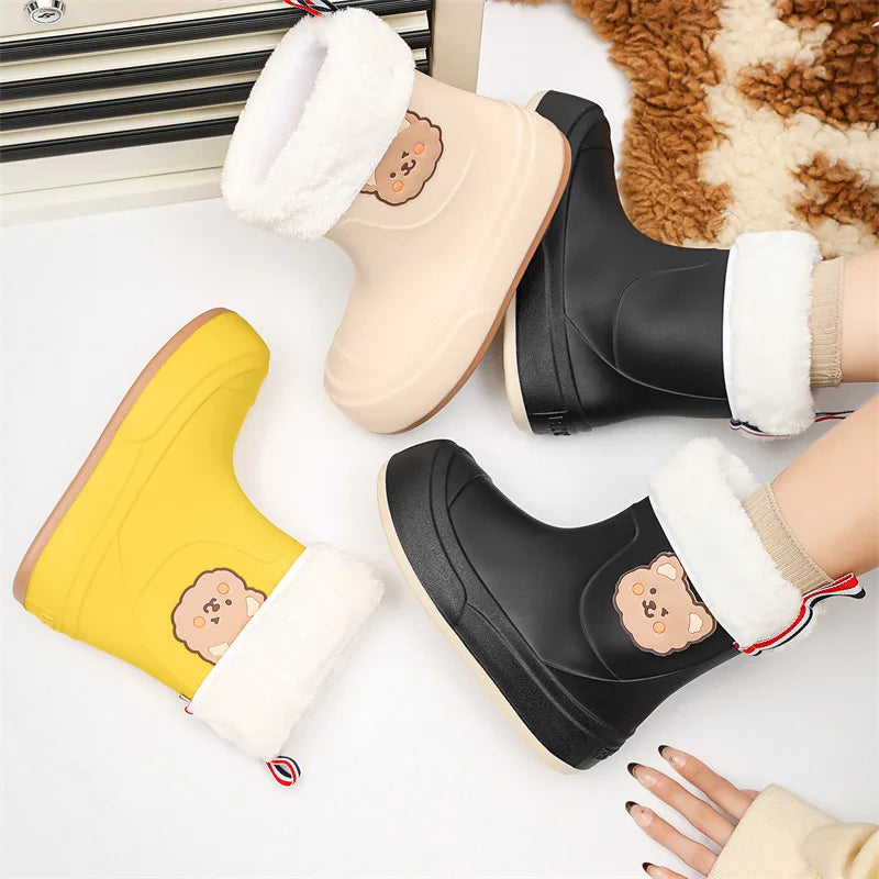 Winter Damen Gefütterte Gummistiefel | Hohe