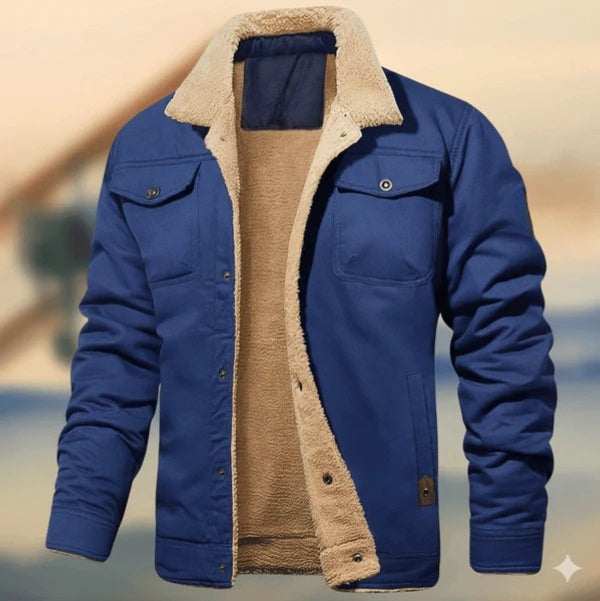 Winter Herren Fleece Winterjacke Mit Taschen & Kragen | Warm