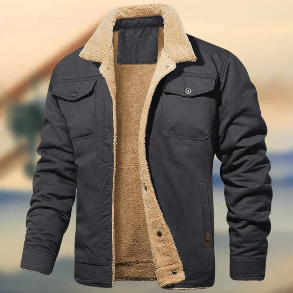 Winter Herren Fleece Winterjacke Mit Taschen & Kragen | Warm