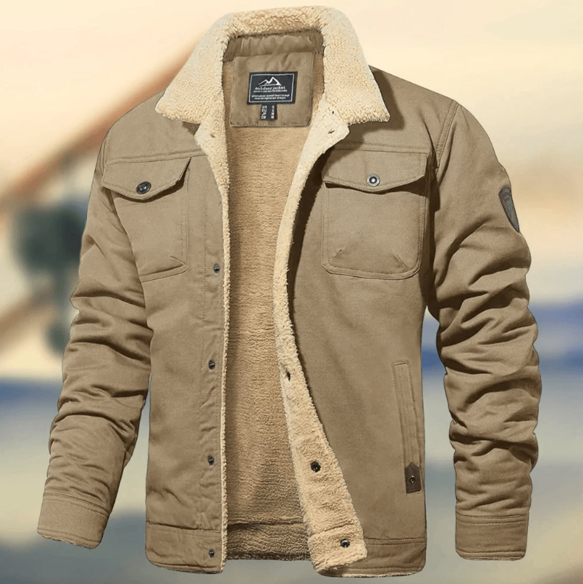 Winter Herren Fleece Winterjacke Mit Taschen & Kragen | Warm