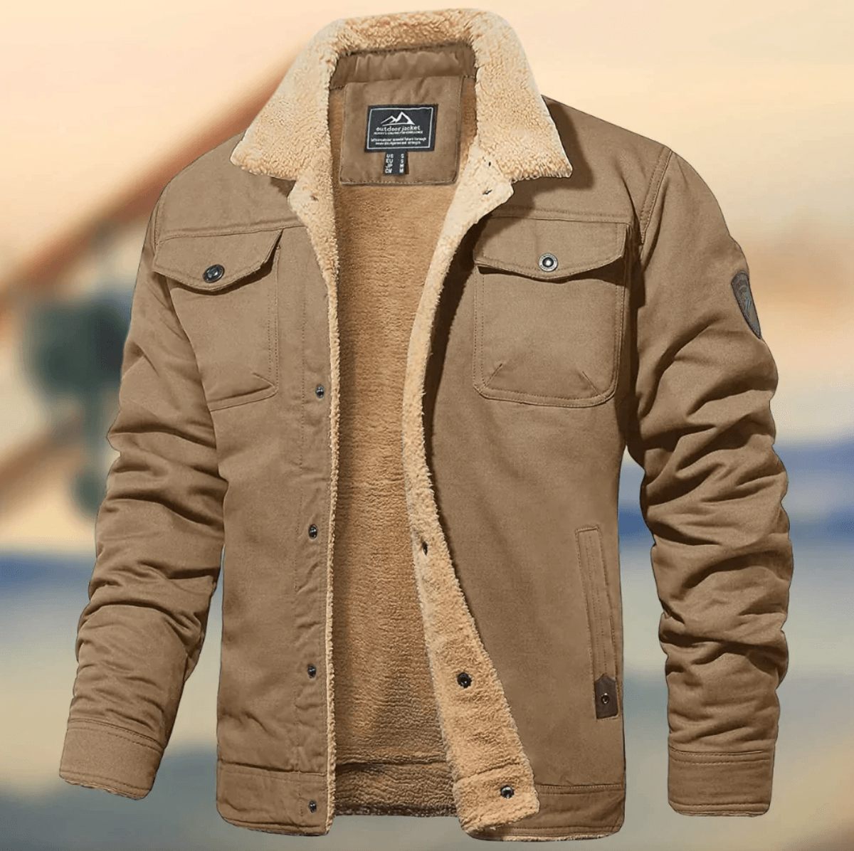 Winter Herren Fleece Winterjacke Mit Taschen & Kragen | Warm