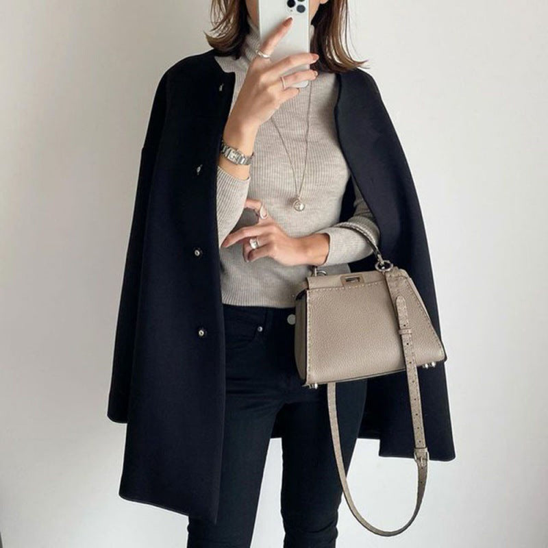 Winterjacke Damen Mantel Mit Knöpfen & Rundhals | Oversize