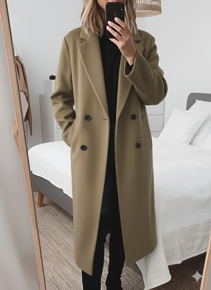 Winterjacke Damen Mantel Mit Reverskragen & Oversize Fit | Lang