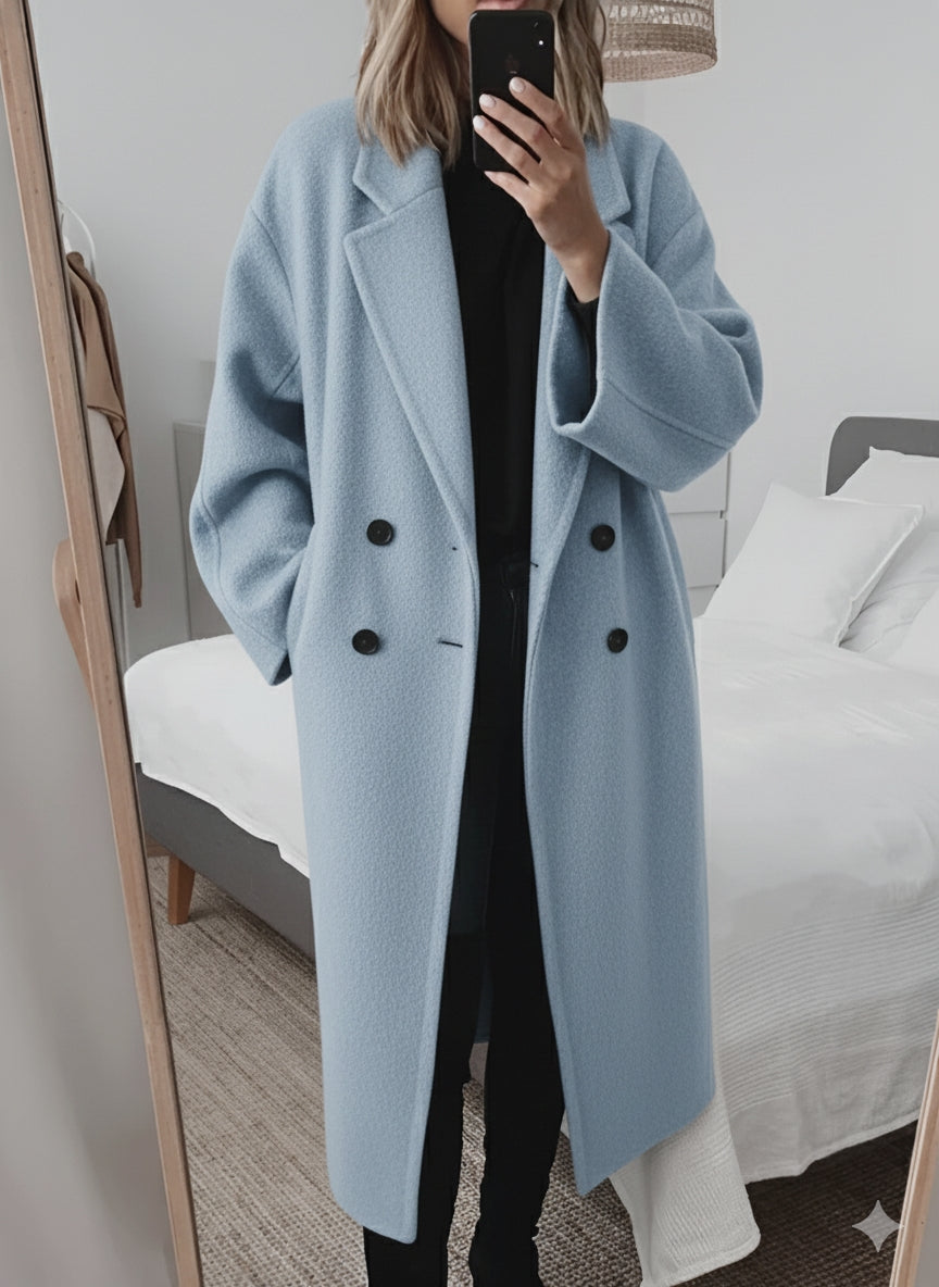 Winterjacke Damen Mantel Mit Reverskragen & Oversize Fit | Lang