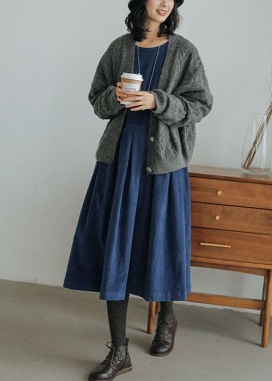 Winterkleid Damen Langarm Mit Faltenrock | Vintage Midi
