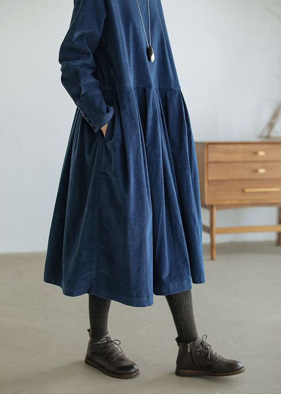 Winterkleid Damen Langarm Mit Faltenrock | Vintage Midi