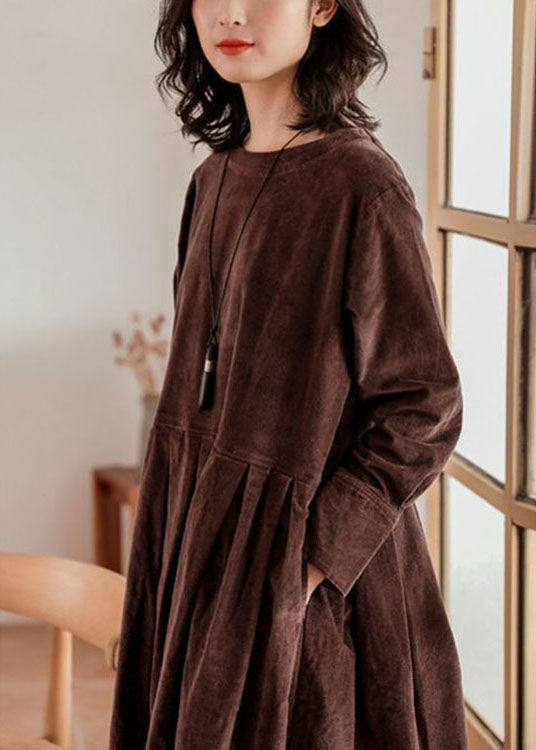 Winterkleid Damen Langarm Mit Faltenrock | Vintage Midi