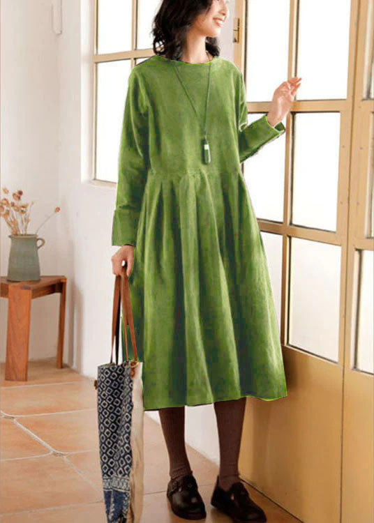 Winterkleid Damen Langarm Mit Faltenrock | Vintage Midi