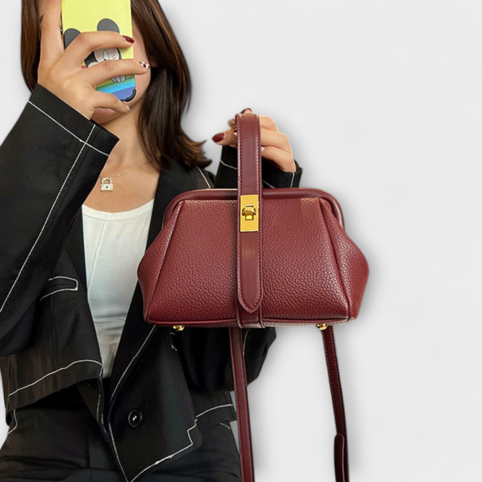 Ivoria - Elegante Leder Mini Handtasche Damen