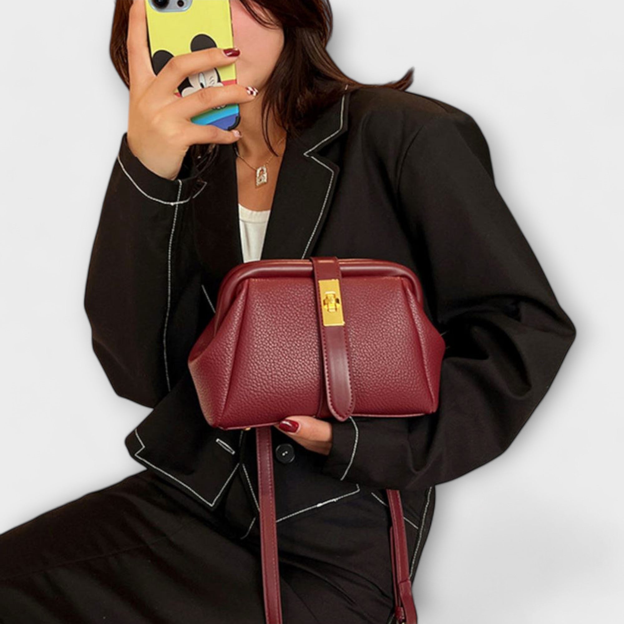 Ivoria - Elegante Leder Mini Handtasche Damen