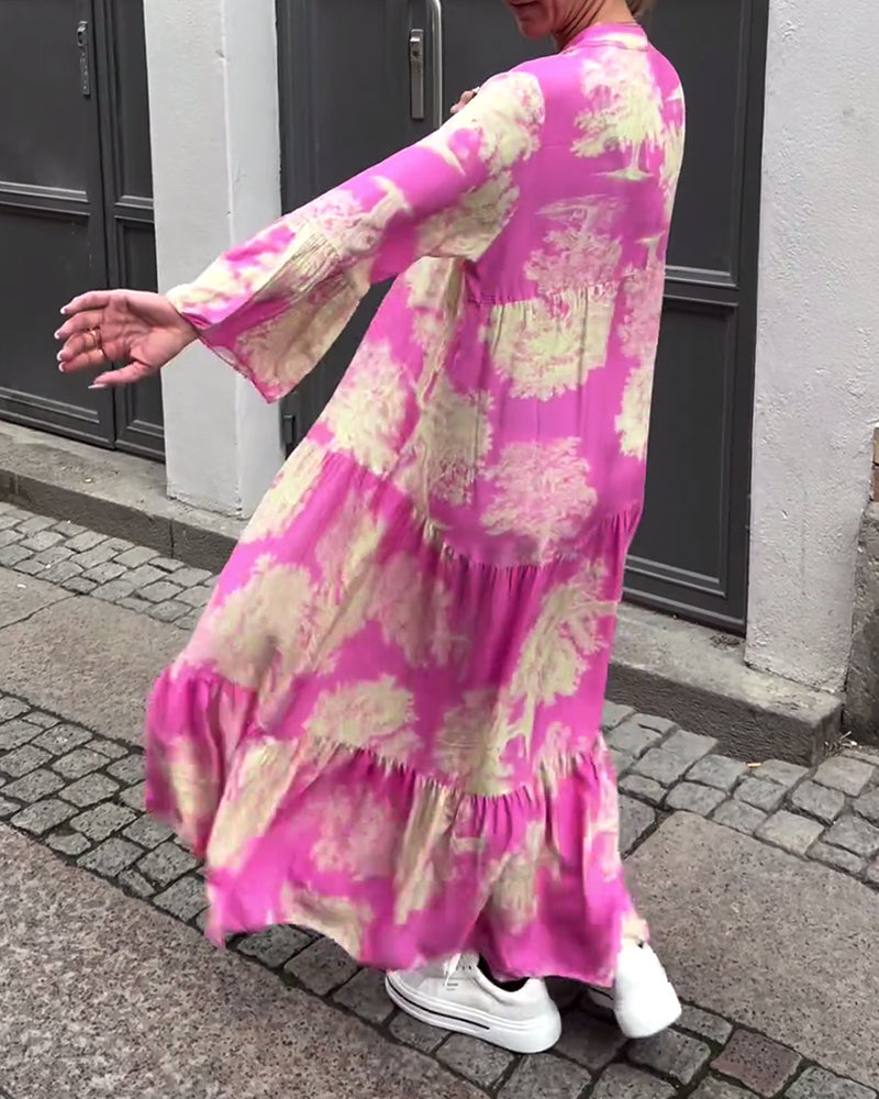 Elise - Hosszú ruha virágmintával