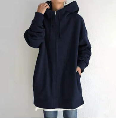 Damen Lässige Kapuzenjacke | Mit Reissverschluss