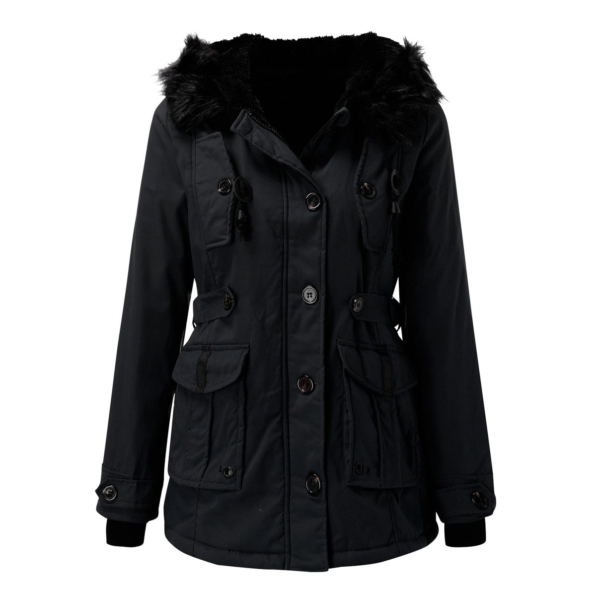 Damen Taillierte Winterjacke | Mit Kapuze