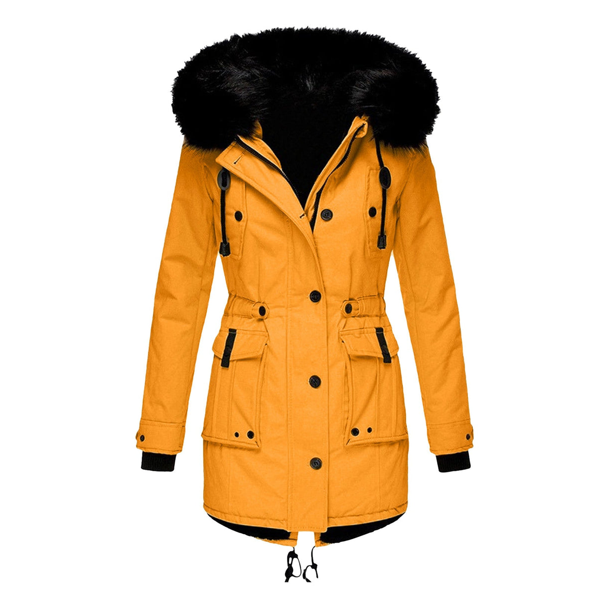 Damen Taillierte Winterjacke | Mit Kapuze
