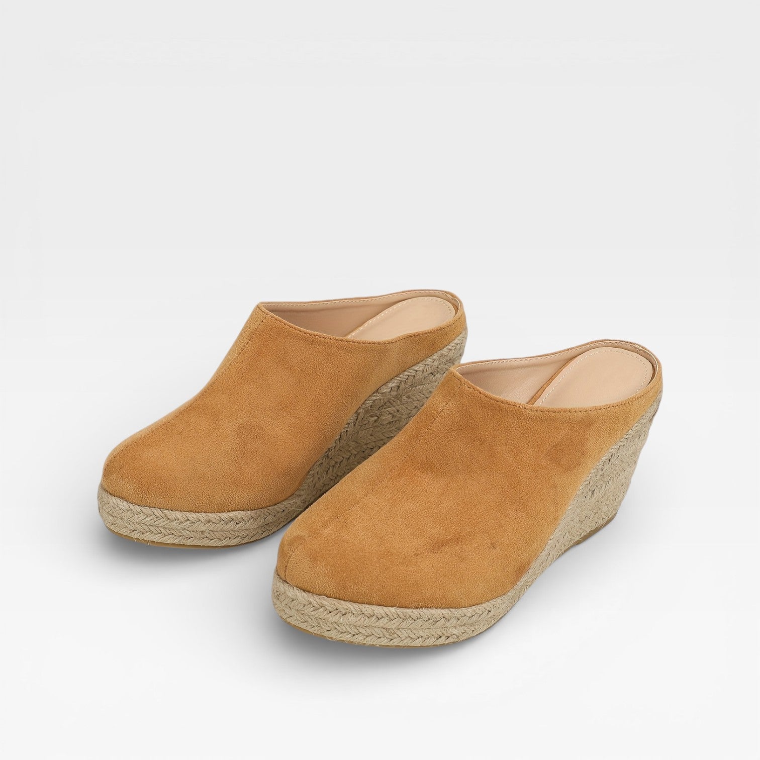Lorena - Dámské semišové espadrilky na klínovém podpatku