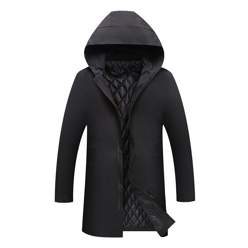 Herren Lange Übergangsjacke | Mit Kapuze