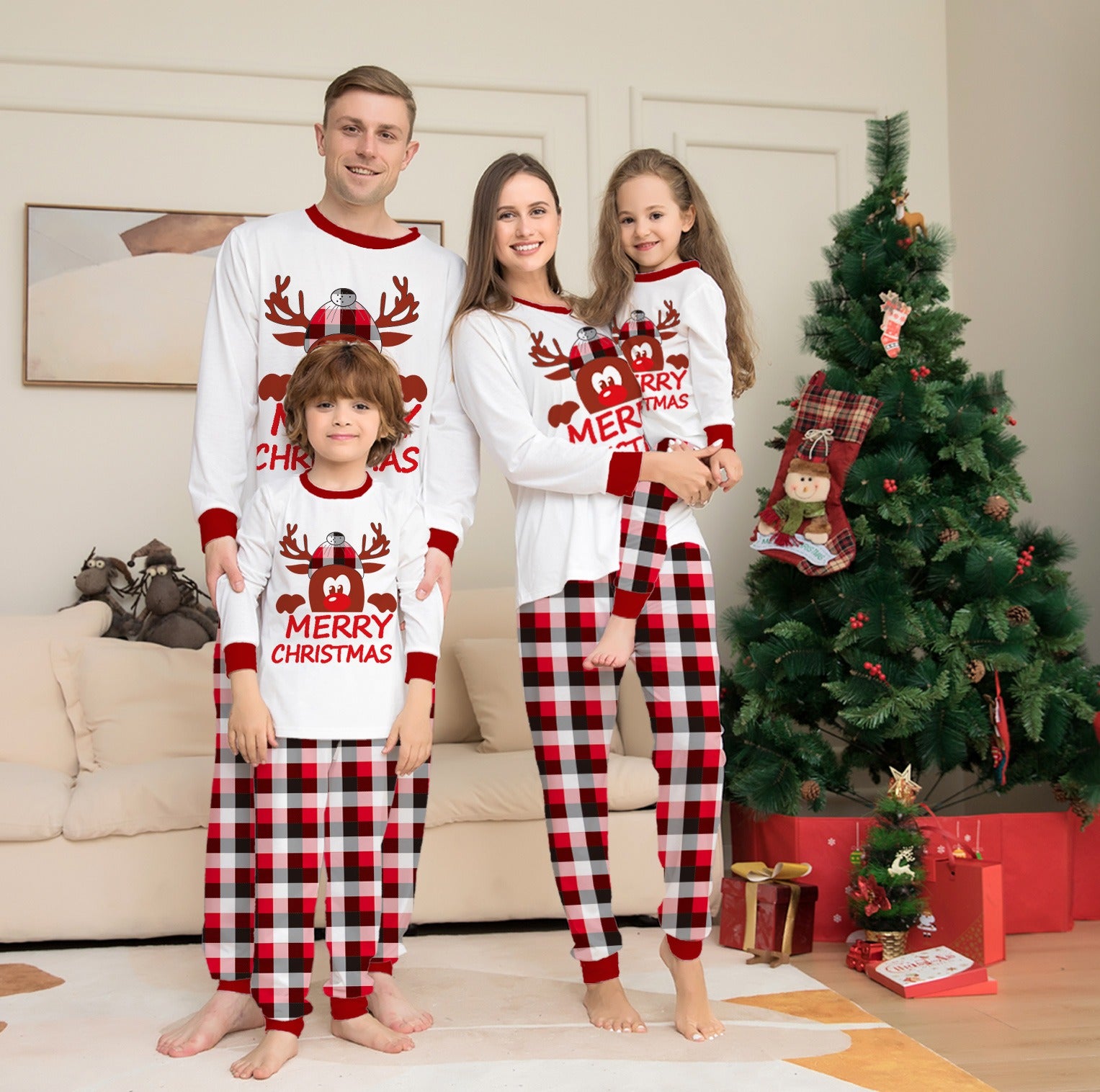 Weihnachtspyjama Familie Passende Sets | Weihnachten