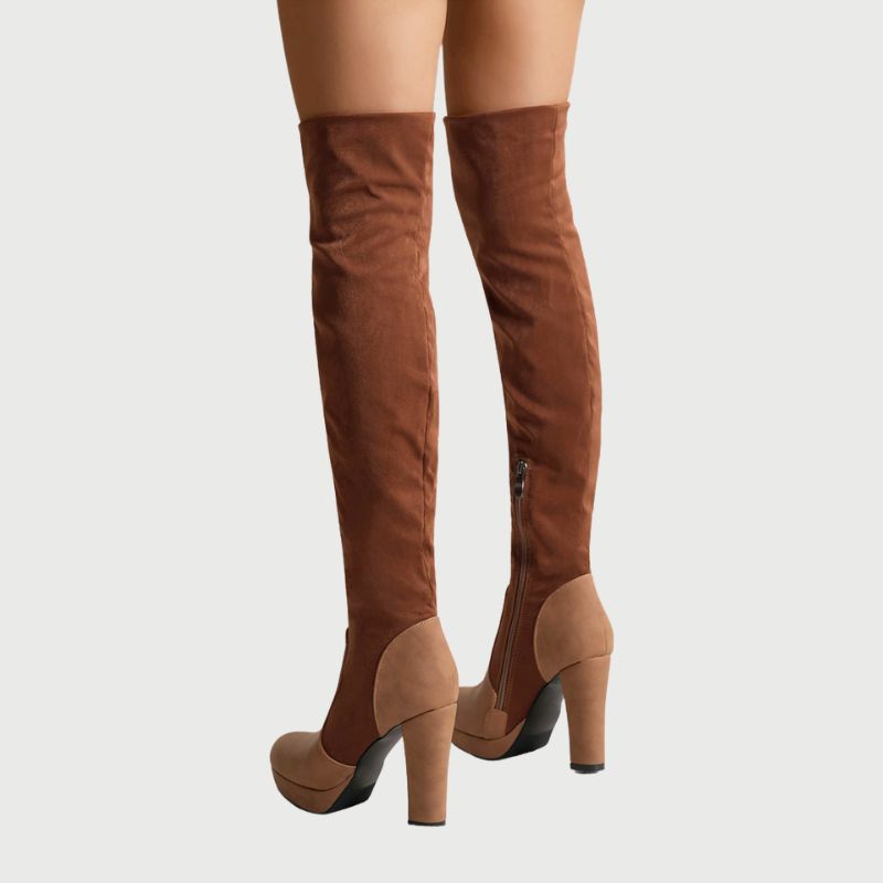 Damen Overknee Stiefel Hohe | Blockabsatz