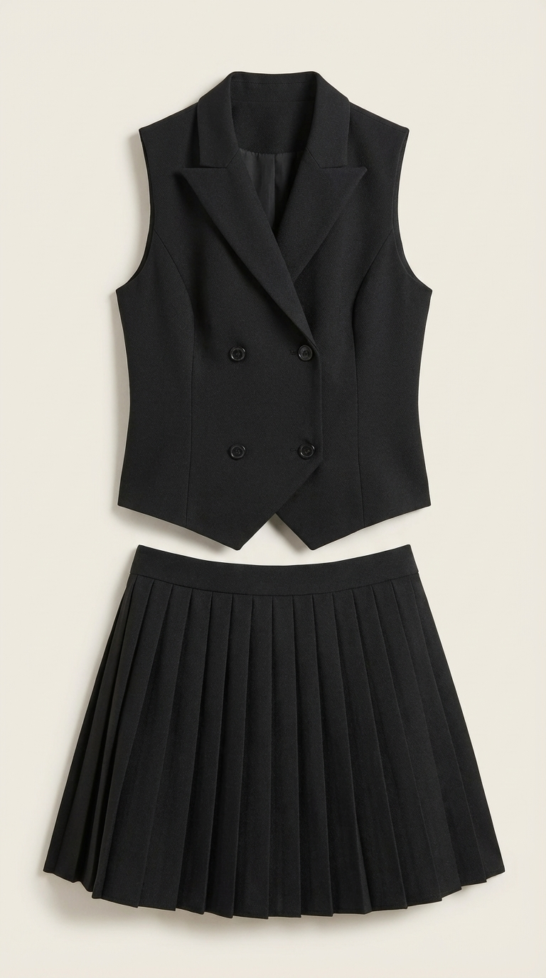 Kimberra - Set elegante con blazer, gilet e gonna