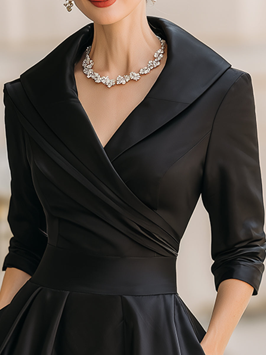 Soréline - Tailliertes Midikleid Mit Wickelkragen